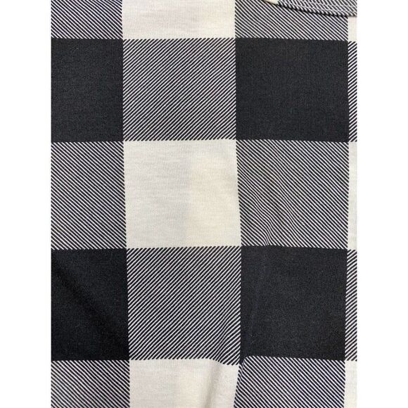 LuLaRoe Perfect T Black White Buffalo Plaid Top XS - Picture 6 of 6